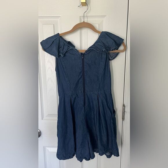 Habitual Girls Denim Chambray Romper Size 12 - Picture 3 of 5